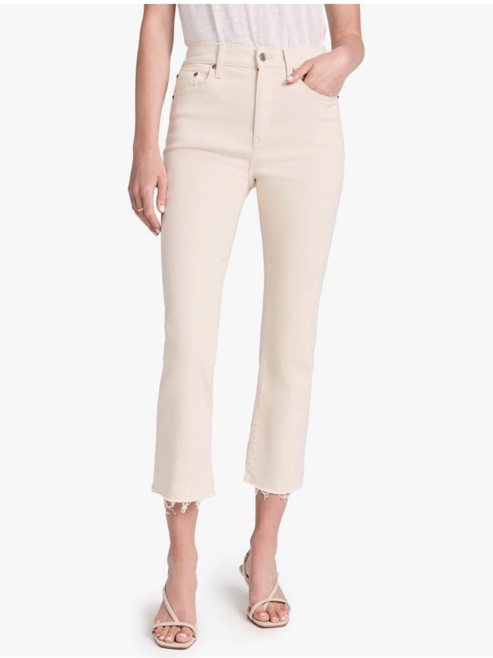 DAZE Women's Shy Girl Crop Flare Jeans Size 24 White
